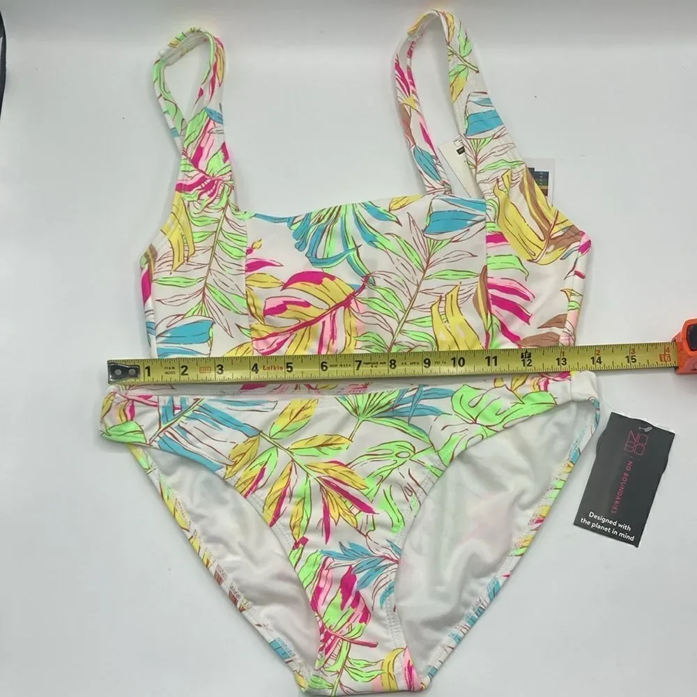 Tropical Print Tricot Bikini Swimsuit Bathing Suit Size M